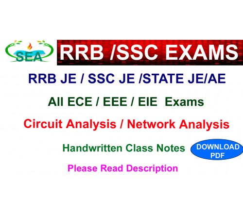 CIRCUIT ANALYSIS PDF for SSC JE/RRB JE/ STATE LEVEL JE/AE EXAMS 